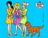 Dibujo Barbie y sus amigas en bata pintado por melina_222