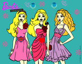 Dibujo Barbie y sus amigas vestidas de fiesta pintado por lucinda26