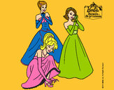 Dibujo Barbie y sus amigas vestidas de gala pintado por amalia