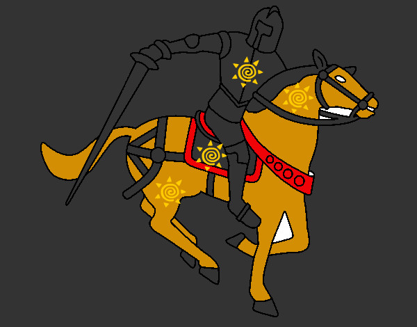Dibujo Caballero a caballo IV pintado por snyder