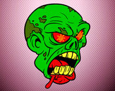 Dibujo Cabeza de zombi pintado por andrepex