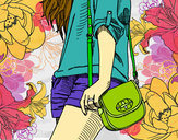 Dibujo Chica con bolso pintado por eli_amor57