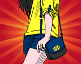 Dibujo Chica con bolso pintado por mary8cruz