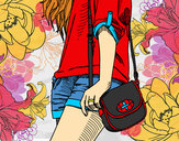 Dibujo Chica con bolso pintado por yamii09