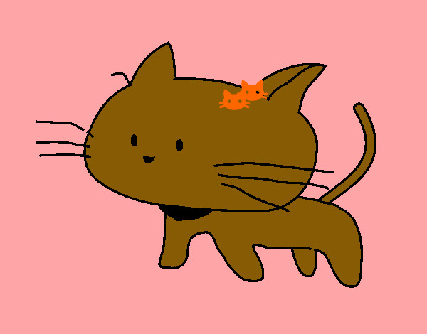 Dibujo Cría de gato pintado por anarubiolo