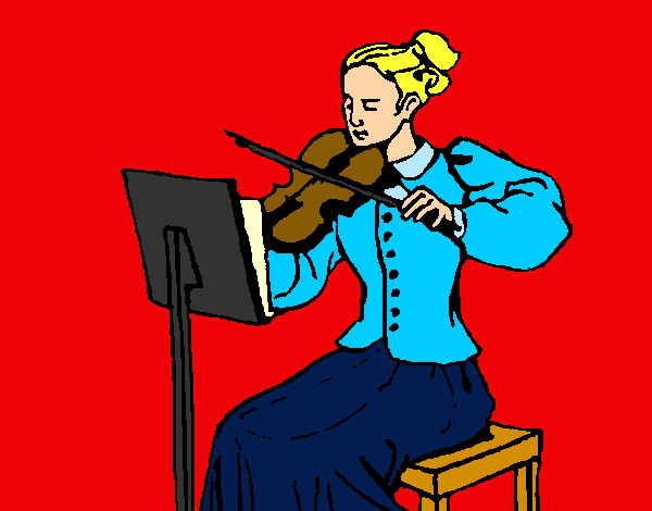 Dibujo Dama violinista pintado por soffita