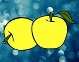 Dibujo Dos manzanas pintado por mary8cruz