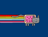 Dibujo Gato arcoíris pintado por yamii09
