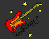 Dibujo Guitarra y estrellas pintado por snyder