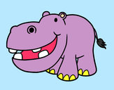 Dibujo Hipopótamo pequeño pintado por anachofis0