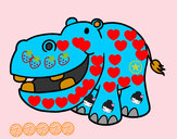Dibujo Hipopótamo pequeño pintado por camiva