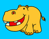 Dibujo Hipopótamo pequeño pintado por Raquelvil