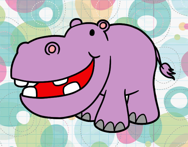 Dibujo Hipopótamo pequeño pintado por sofilay25