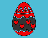 Dibujo Huevo con corazones pintado por amalia