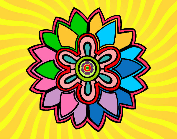 Dibujo Mándala con forma de flor weiss pintado por REGGE