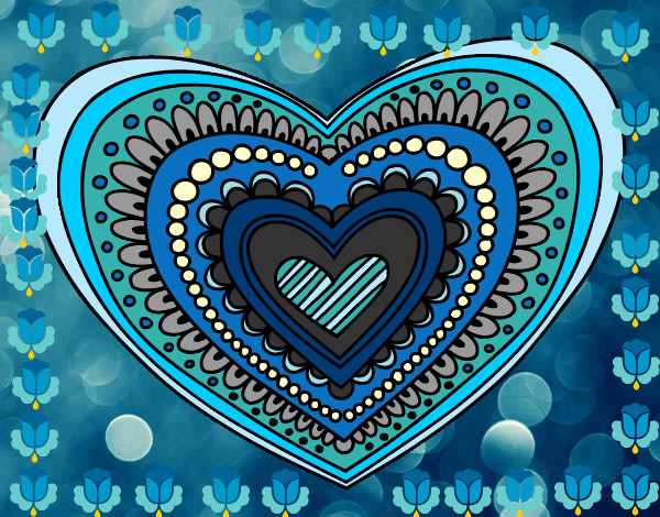 Dibujo Mandala corazón pintado por alitza