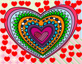 Dibujo Mandala corazón pintado por lisiyyara