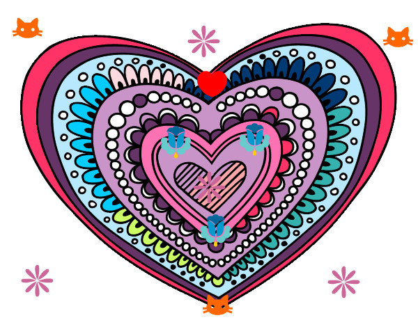 Dibujo Mandala corazón pintado por lucinda26