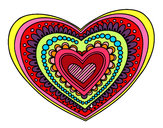 Dibujo Mandala corazón pintado por nici