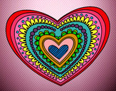 Dibujo Mandala corazón pintado por NORELVIS