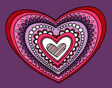 Dibujo Mandala corazón pintado por shamy