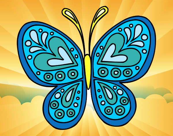 Dibujo Mandala mariposa pintado por babykaly06