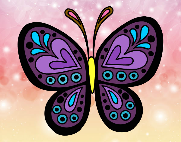 Dibujo Mandala mariposa pintado por LUZ1387