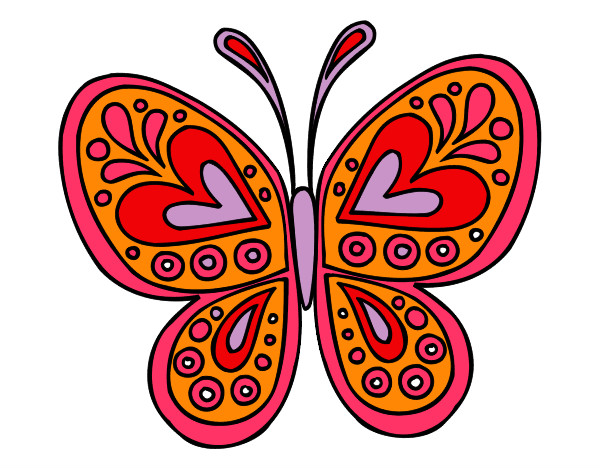 Dibujo Mandala mariposa pintado por mary8cruz
