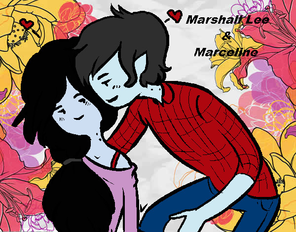 Dibujo Marshall Lee y Marceline pintado por FinnyJake2