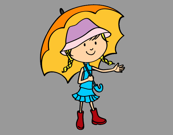 Dibujo Niña con paraguas pintado por rotiab2