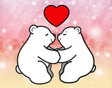 Dibujo Osos polares enamorados pintado por LoveU5738