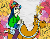 Dibujo Rey Melchor en camello pintado por racheltorr