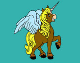 Dibujo Unicornio con alas pintado por divarokera