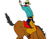 Dibujo Vaquero en caballo pintado por luis1458