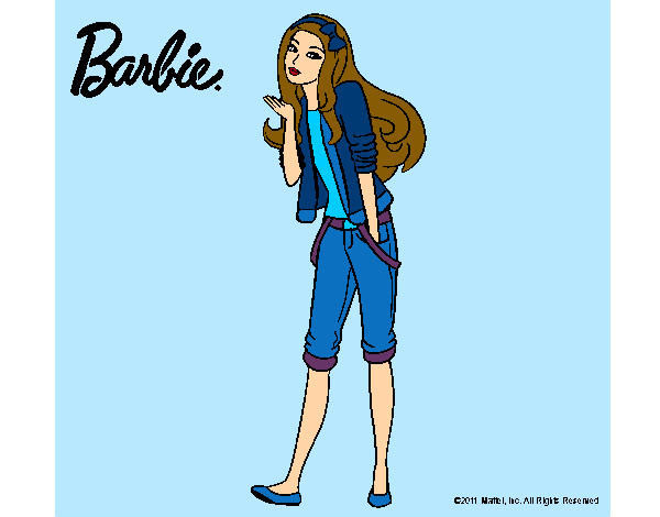 Dibujo Barbie con look casual pintado por jessy15935
