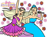 Dibujo Barbie y la princesa cantando pintado por ISAROXANA 