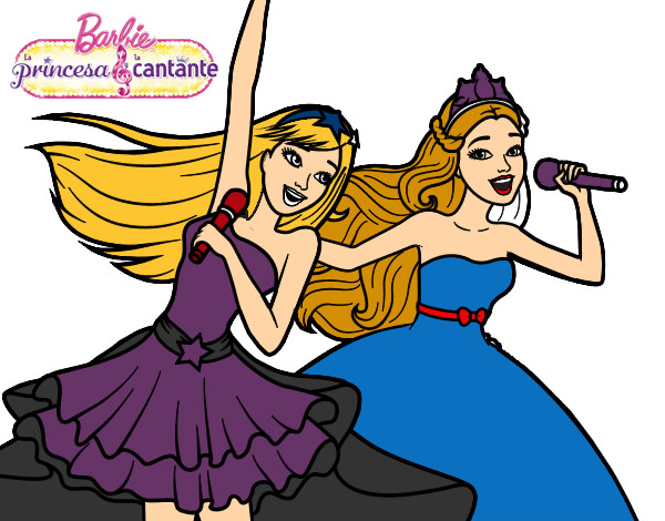 Barbie y la princesa cantando