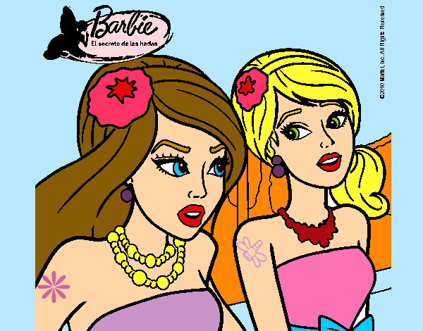 Dibujo Barbie y su amiga 1 pintado por leslia