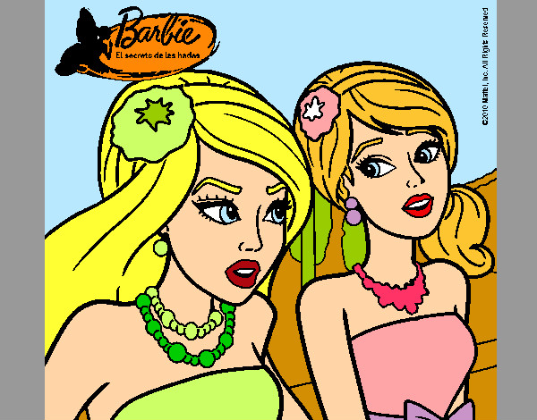 Dibujo Barbie y su amiga 1 pintado por Val11