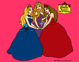 Dibujo Barbie y sus amigas princesas pintado por Danneliese