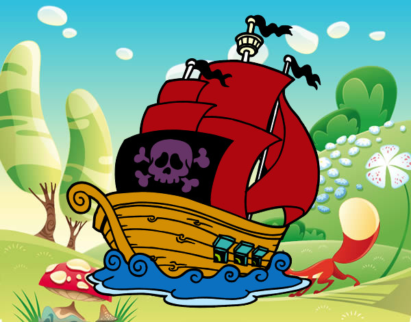 Dibujo Barco de piratas pintado por hannahuva