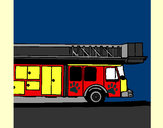 Dibujo Camión de bomberos con escalera pintado por chiquito55