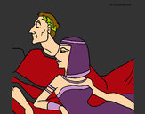 Dibujo César y Cleopatra pintado por amalia