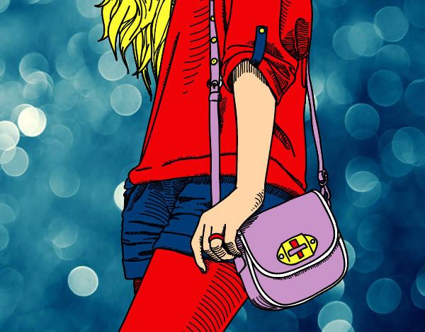 Dibujo Chica con bolso pintado por lucia95
