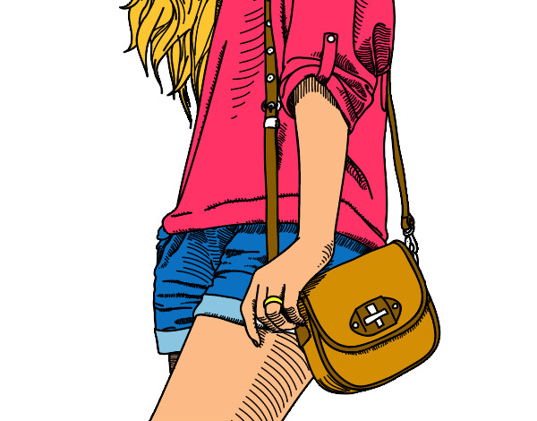 Dibujo Chica con bolso pintado por Paz23
