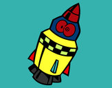 Dibujo Cohete con ojos pintado por SantiCP
