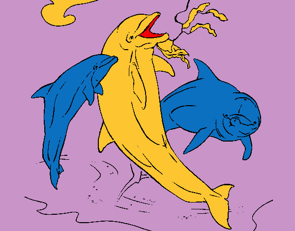 Dibujo Delfines jugando pintado por Zapdos