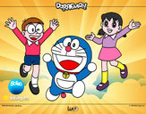 Dibujo Doraemon y amigos pintado por sofia18