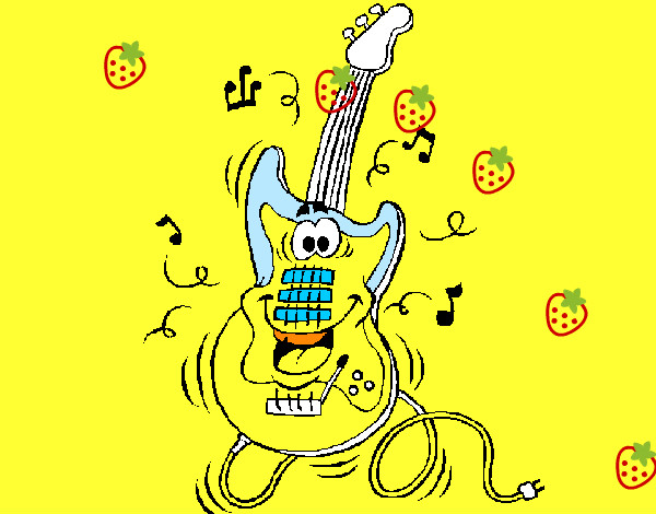 Dibujo Guitarra eléctrica pintado por Yalits