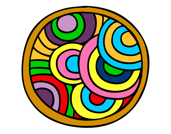 Dibujo Mandala circular pintado por CLUBTI